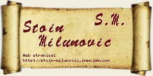 Stoin Milunović vizit kartica